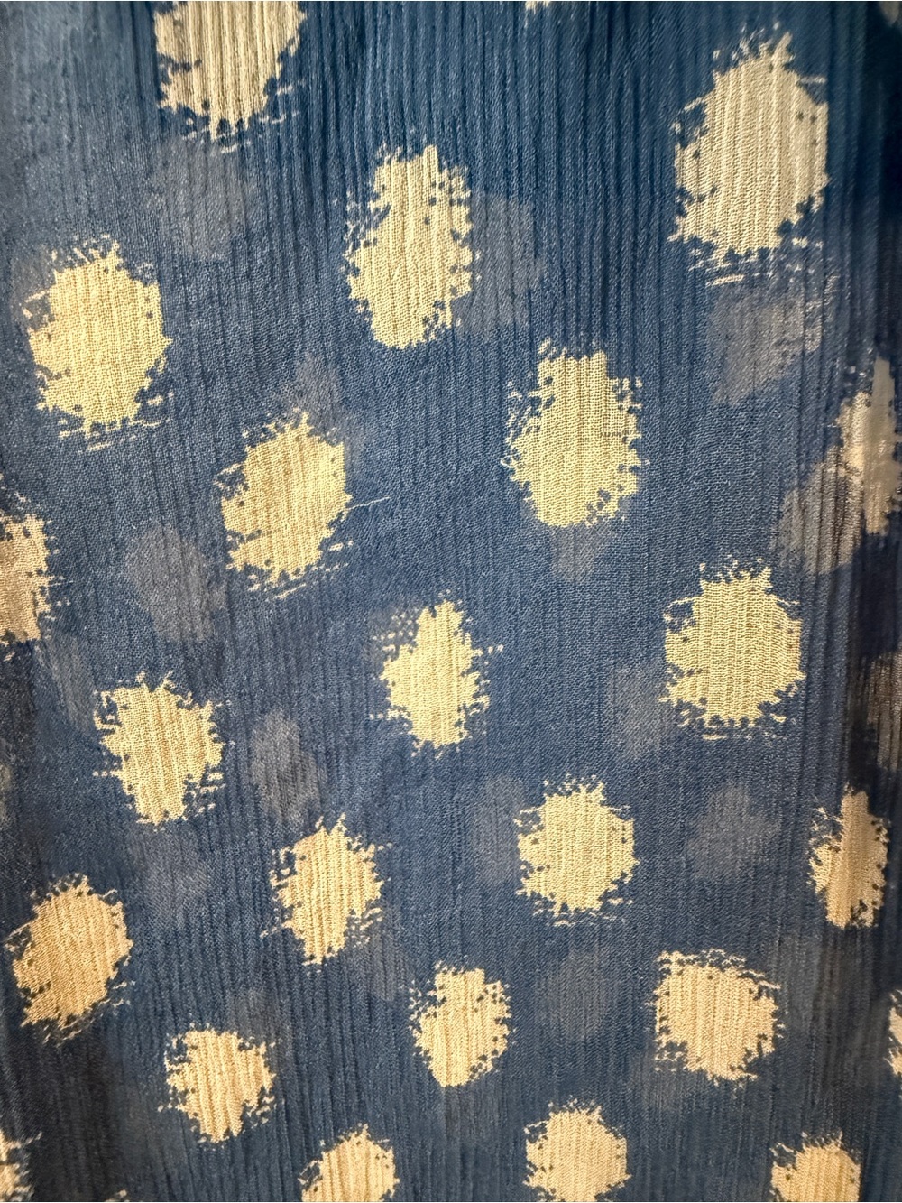 DVF Diane von Furstenberg Blue Silk Polka Dot Blouse Size 8 - Picture 3 of 9